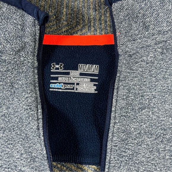 Under Armour Blue and Orange 1/4 Zip Pullover Coldgear jacket - Picture 5 of 8